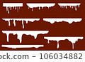 Vector designed for depicting the process of a paint melting. Paint dripping vector set 106034882