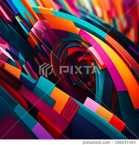 Colorful geometric wallpaper with colourful pieces, Generative AI 106035363