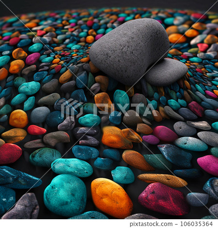Multi-colored stone rocks with various colors, Generative AI 106035364