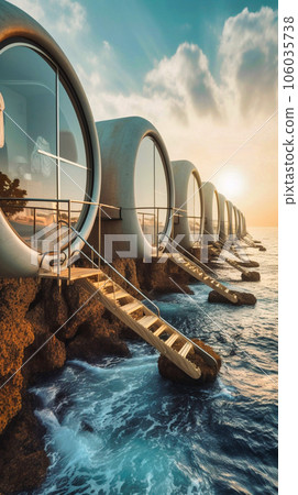 Bunk rooms on the bridge in Lebanon, Generative AI 106035738