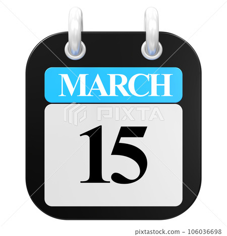 black calendar with blue, isolated icon 106036698