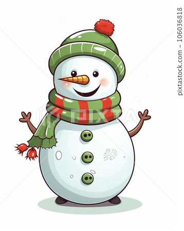 聖誕雪人插畫AI圖像 106036818