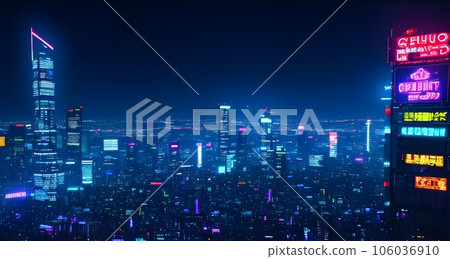 賽博朋克插畫《AI生成圖像》 賽博朋克插畫《AI生成圖像》 106036910