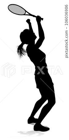 Tennis Silhouette Sport Player Woman 106036986