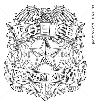 Police Badge Shield Star Sheriff Cop Crest Symbol Police Badge Shield Star Sheriff Cop Crest Symbol 106036999