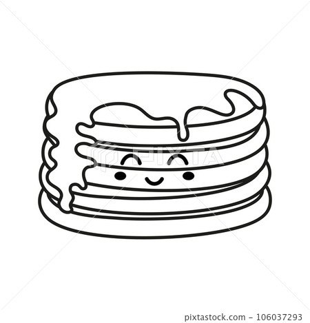 flat vector illustration of outline pancakes 106037293