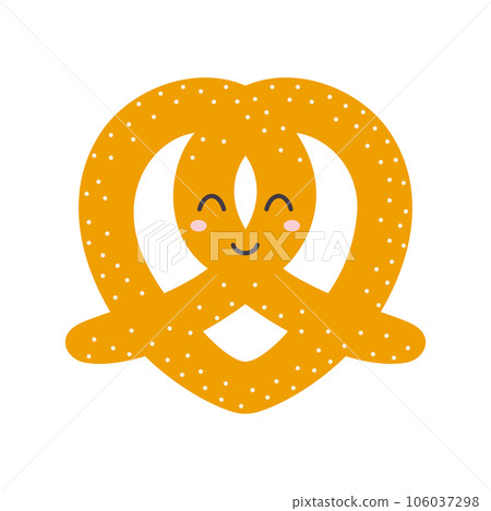 cartoon pretzel character isolated on white cartoon pretzel character isolated on white 106037298