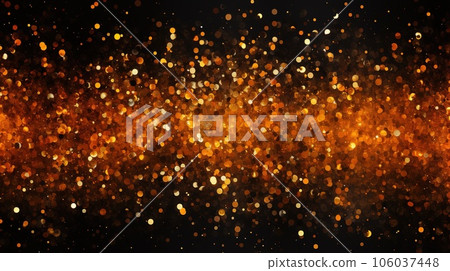 Abstract Halloween or Thanksgiving party invitation with glitter and sparkles on orange and black background 106037448