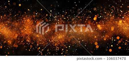 Abstract Halloween or Thanksgiving party invitation with glitter and sparkles on orange and black background 106037478