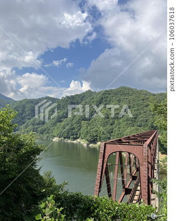 Yunishigawa Onsen Station_Nikko City, Tochigi Prefecture_Yagan Railway Aizu Kinugawa Line_Yunishigawa Bridge Yunishigawa Onsen Station_Nikko City, Tochigi Prefecture_Yagan Railway Aizu Kinugawa Line_Yunishigawa Bridge 106037618