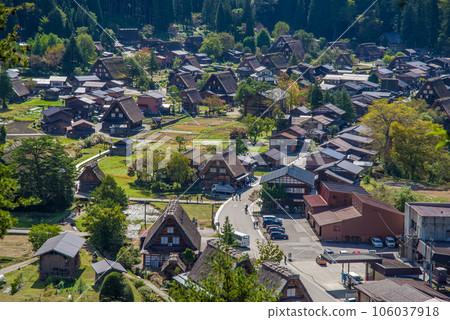 World Heritage Site [Shirakawa Village/Gassho-zukuri Village] View from Ogimachi Castle Ruins Observation Deck 106037918