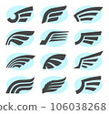 Set of wing signs design elements 106038268