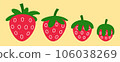 Strawberry icon set from smallest to most ripe.  106038269
