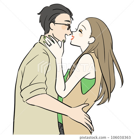 友好的情侶擁抱 友好的情侶擁抱 106038363