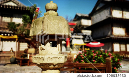 Amazing Japanese shrine bright sun 106038680