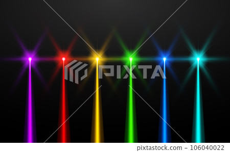 Laser beam blue green red light. Vector laser beam line ray glow effect energy. Laser beam blue green red light. Vector laser beam line ray glow effect energy. 106040022