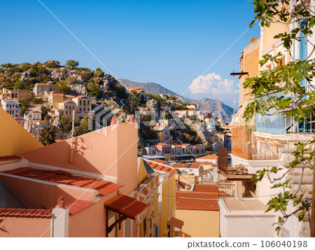 Symi Island, Greece islands holidays from Rhodos in Aegean Sea. 106040198