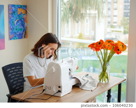 Workplace of a dressmaker. Handmade concept. 106040230