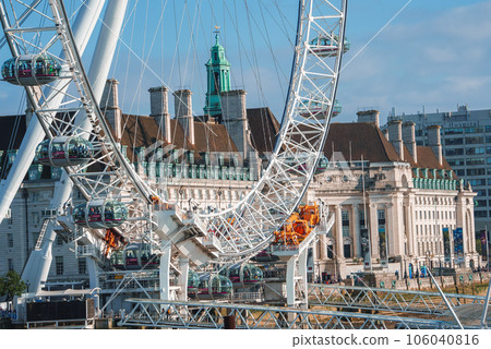 London Eye over Thames River. It is Europe's tallest Ferris wheel and the most popular paid tourist attraction in UK London Eye over Thames River. It is Europe's tallest Ferris wheel and the most popular paid tourist attraction in UK 106040816