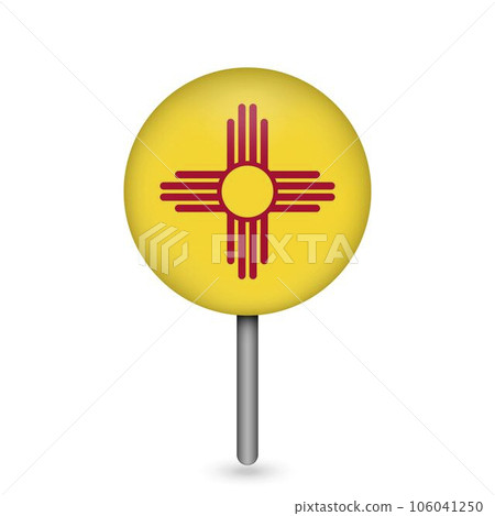 Map pointer with flag of New Mexico. Vector illustration. Map pointer with flag of New Mexico. Vector illustration. 106041250