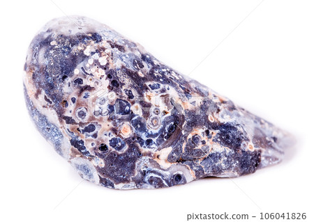 Macro mineral stone agate bud on white background 106041826