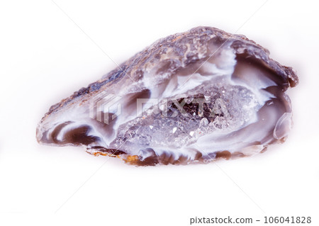 Macro mineral stone agate bud on white background Macro mineral stone agate bud on white background 106041828