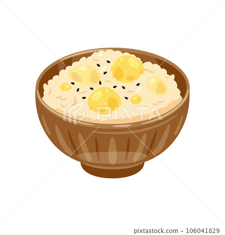 栗子米飯裝在碗裡 106041829