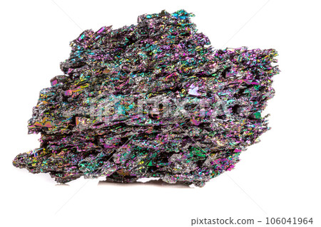 Macro mineral stone Carborundum on white background 106041964