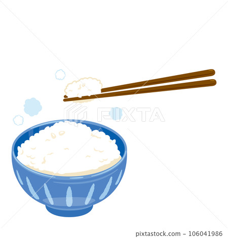 Rice picked up with chopsticks 106041986