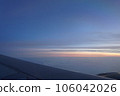 The view from the window of an airplane in the evening 106042026