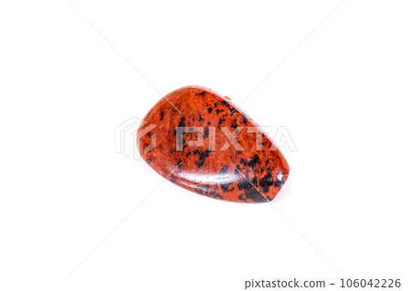 Macro mineral stone Obsidian on a white background Macro mineral stone Obsidian on a white background 106042226