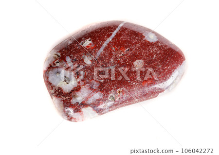 Macro mineral stone jasper on a white background 106042272