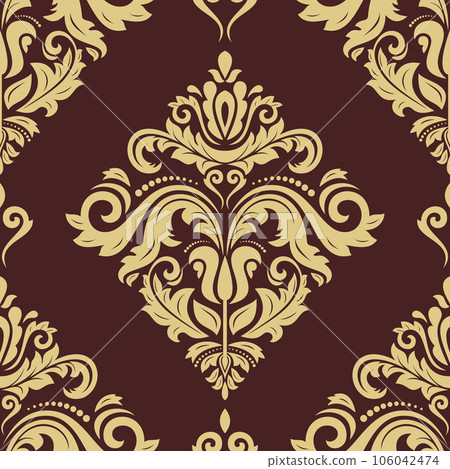 Orient Damask Seamless Vector Background With Arabesques Orient Damask Seamless Vector Background With Arabesques 106042474