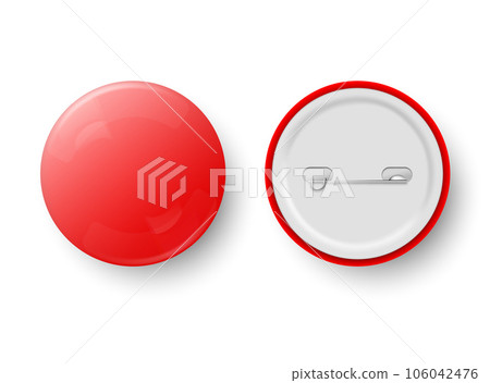 Realistic red button on white background Vector Image