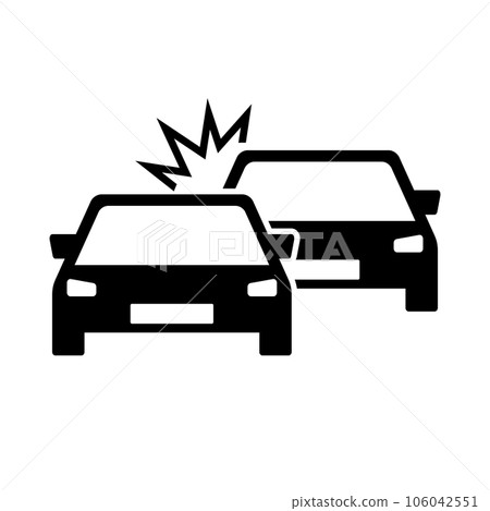 Car crash silhouette icon. car crash. vector. Car crash silhouette icon. car crash. vector. 106042551