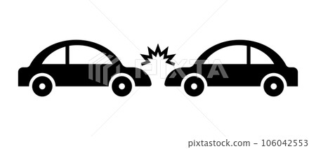 Car crash silhouette icon. traffic accident. vector. Car crash silhouette icon. traffic accident. vector. 106042553
