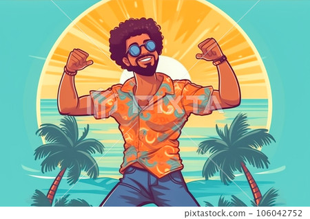 Attractive man enjoying the beach Attractive man enjoying the beach 106042752