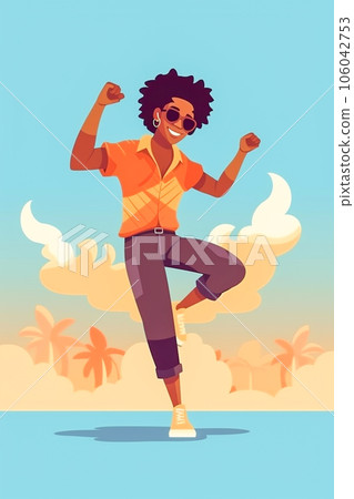 Attractive man enjoying the beach 106042753