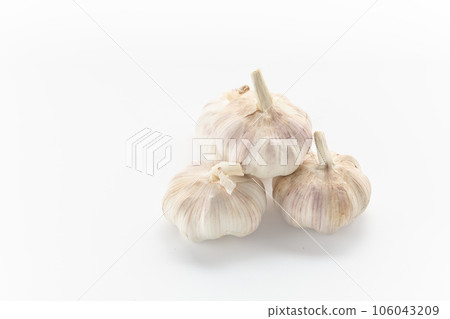 garlic placed on a white background. garlic placed on a white background. 106043209