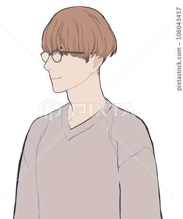 Mushroom two block (glasses smile) 106043457