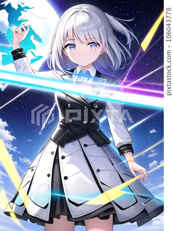 女高中生仰望夜空 106043778