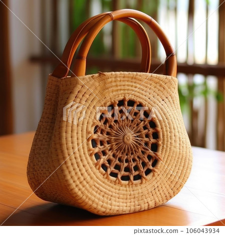 Eco-Chic Tote: Bamboo and Rattan Weave Eco-Chic Tote: Bamboo and Rattan Weave 106043934