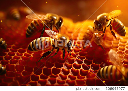 Honeybees Crafting Honeycomb Honeybees Crafting Honeycomb 106043977