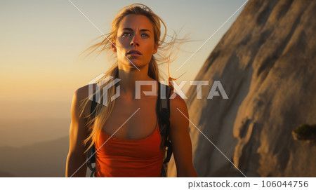 Close-Up of Young Woman Climbing El Capitan Close-Up of Young Woman Climbing El Capitan 106044756