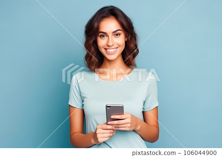 Portrait of a Beautiful Young Lady with Phone 106044900