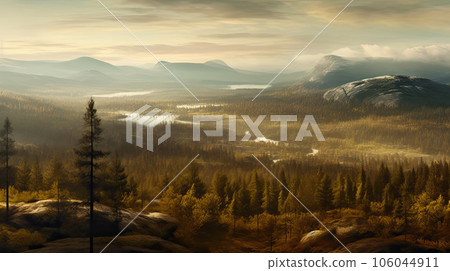 Nature's Harmony: Forests and Peaks 106044911