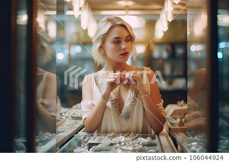 Blonde Woman Crafting in Jewellery Shop 106044924