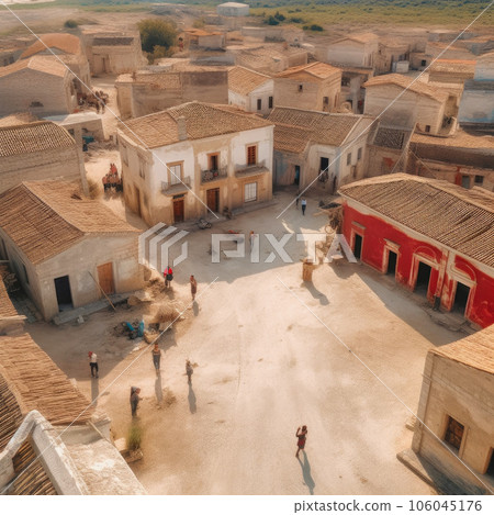 Greek Village From Above 106045176