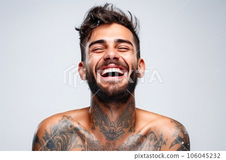 Delightful Tattooed Man on White Delightful Tattooed Man on White 106045232