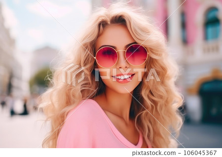 Captivating Blonde in Round Shades Captivating Blonde in Round Shades 106045367